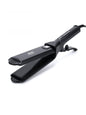 Black Trendsi adjustable temperature hair straightener with European plug, featuring sleek design and ceramic plates for smooth styling.