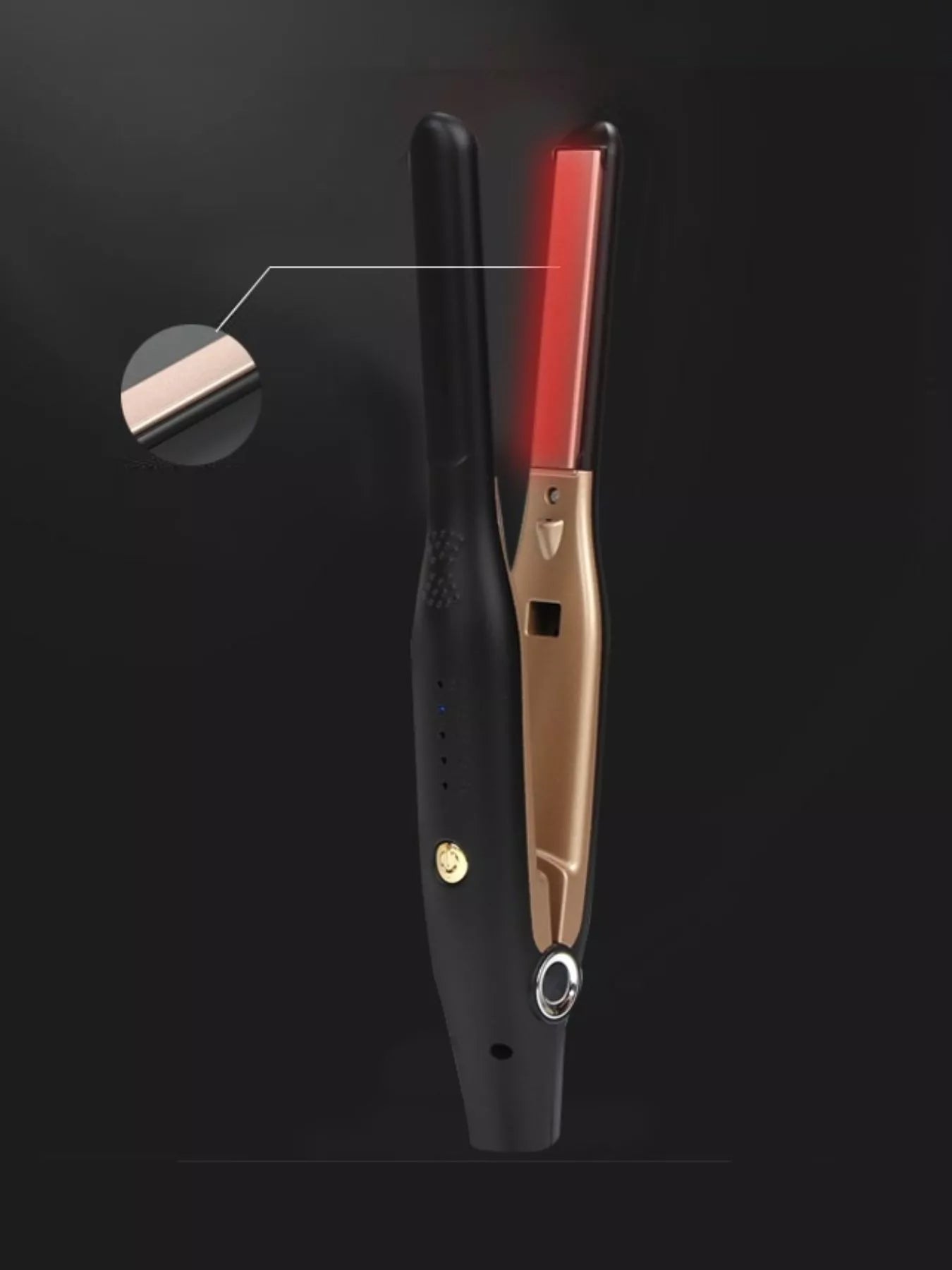 Black adjustable temperature hair straightener by Trendsi with European plug, featuring sleek design and ceramic plates for smooth styling.