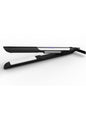 Black adjustable temperature hair straightener by Trendsi with European plug, designed for versatile styling.