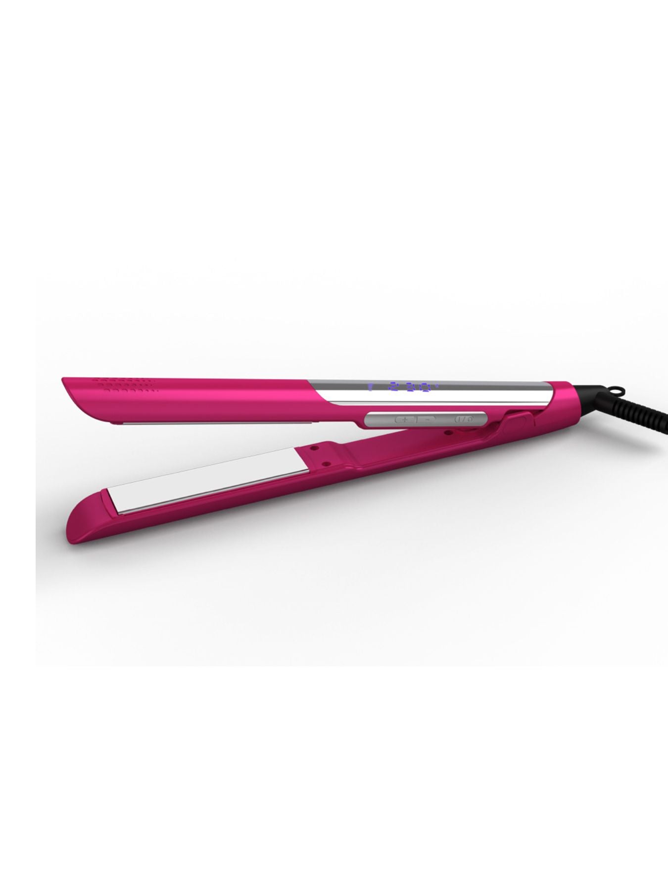 Black Trendsi adjustable temperature hair straightener with European plug, featuring ceramic plates for sleek, straight hair styling.