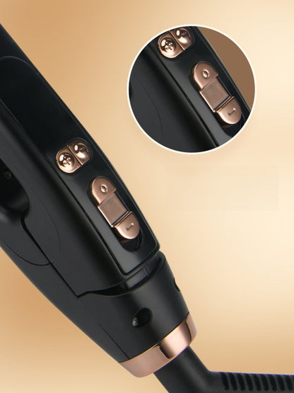 Black digital display hair straightener with European plug from Trendsi, showing sleek design and temperature controls.