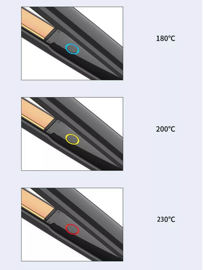 Black Trendsi fast heating hair straightener with European plug, sleek design for quick, smooth styling.