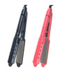 Black Trendsi fast heating hair straightener with European plug, featuring sleek design and ceramic plates for smooth styling.