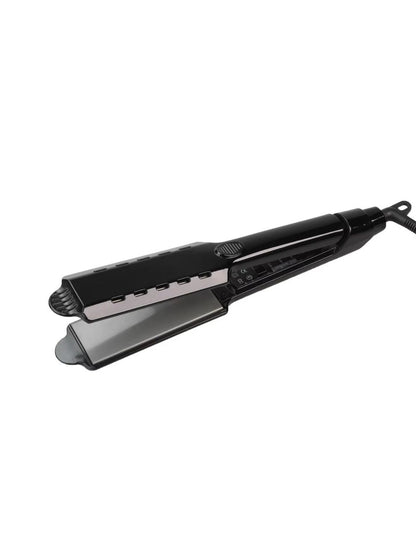 Black Trendsi fast heating hair straightener with European plug, sleek design for quick, smooth styling.