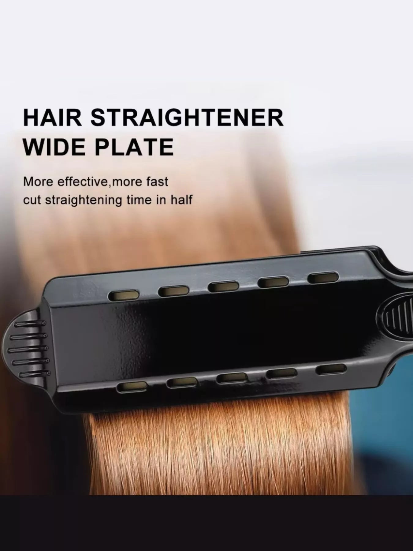 Black Trendsi fast heating hair straightener with European plug and sleek design, ideal for smooth, straight hairstyles.