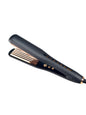Black Trendsi fast heating hair straightener with European plug, sleek design and ceramic plates for smooth styling.