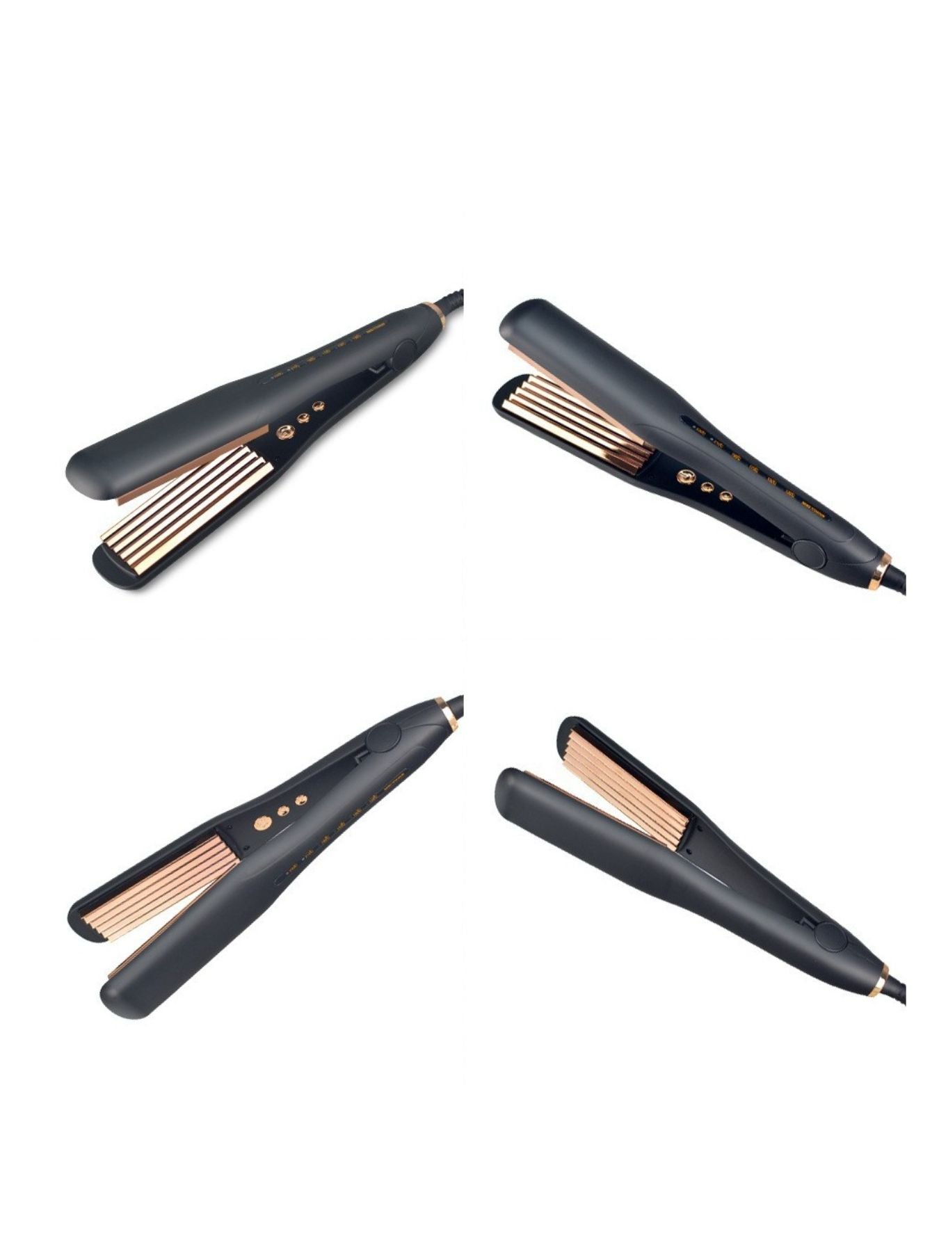 Black Trendsi fast heating hair straightener with European plug, sleek design, and ceramic plates for smooth, straight hair.
