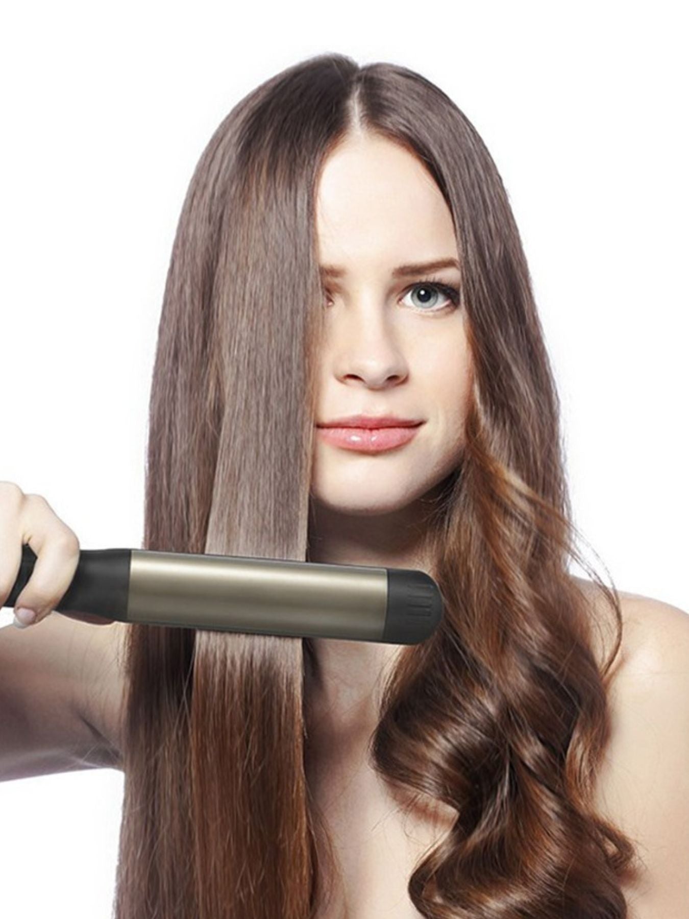 Black Trendsi fast heating hair straightener with European plug, sleek design for smooth, straight hair styling.