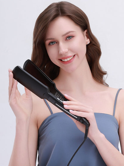 Black Trendsi fast heating hair straightener with European plug for quick styling and sleek, straight hair.