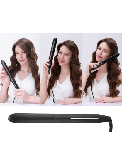 Black Trendsi fast heating hair straightener with European plug for sleek, straight hair styling.