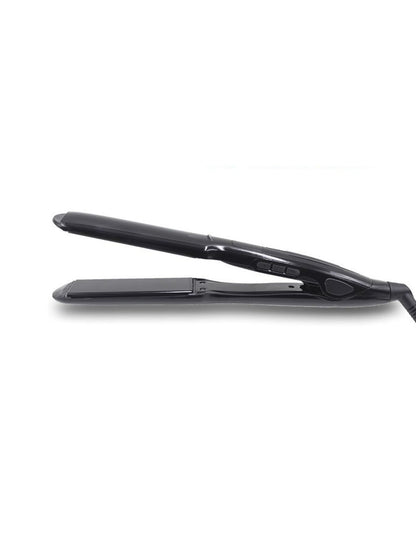 Black Trendsi fast heating hair straightener with European plug, sleek design, suitable for quick styling and smooth hair.