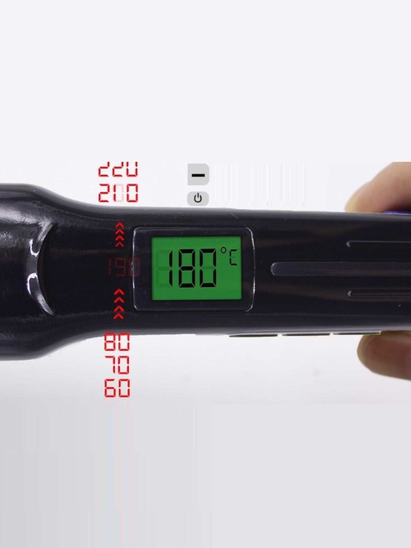 Black Trendsi fast heating hair straightener with European plug, sleek design for quick styling and smooth, straight hair.