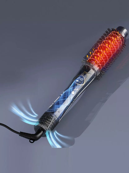 Black Trendsi fast heating hot air brush with European plug, designed for quick styling and smooth hair.