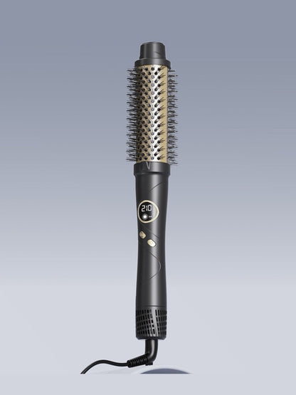 Black Trendsi fast heating hot air brush with European plug, designed for quick styling and smooth, shiny hair.