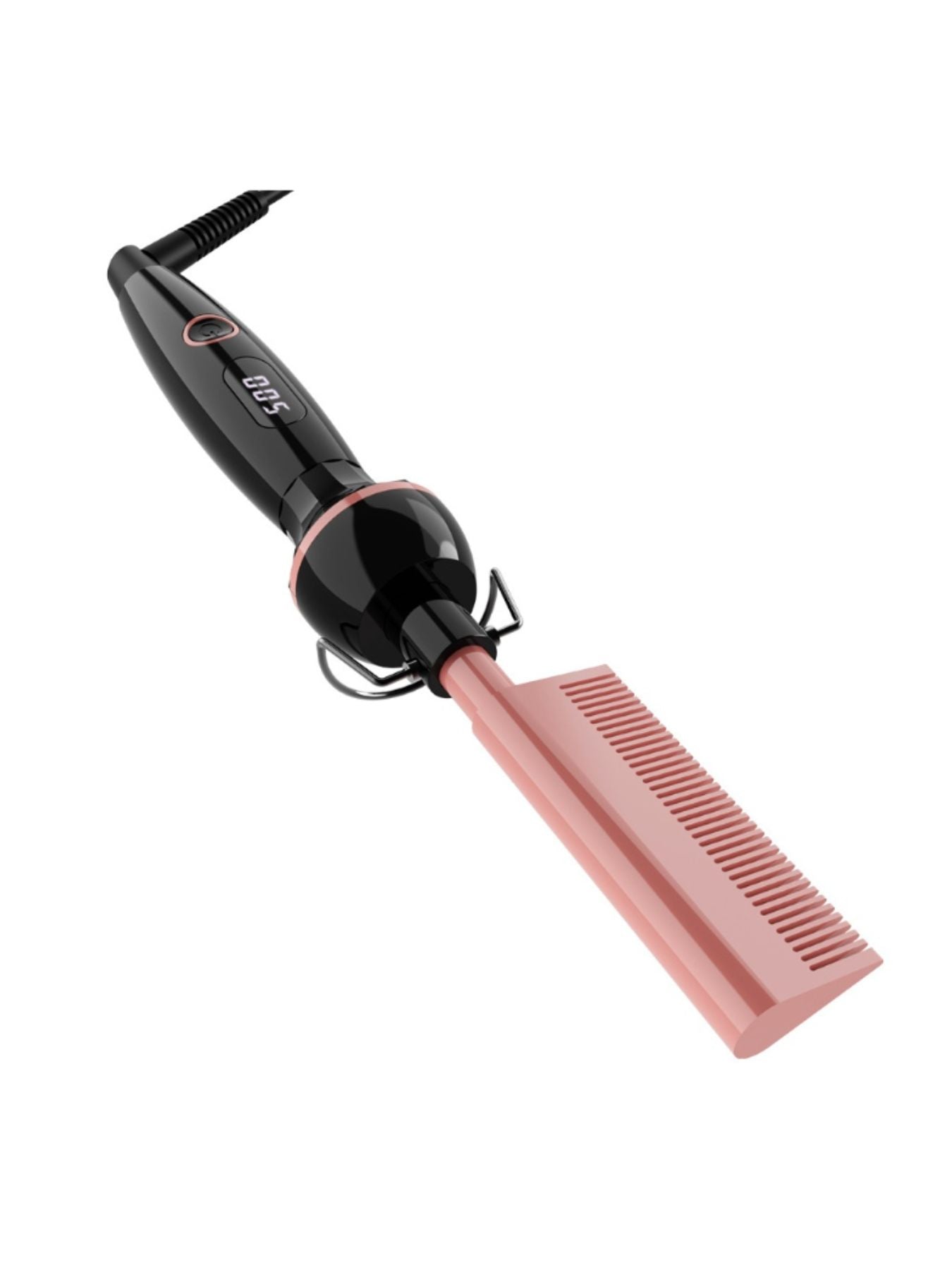 Black Trendsi fast heating straightening comb with European plug, designed for quick and easy hair straightening.