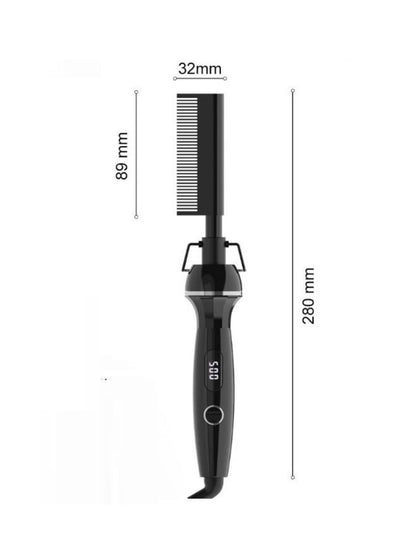 Black Trendsi fast heating straightening comb with European plug, designed for quick, smooth hair styling.
