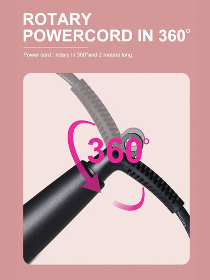 Black interchangeable curling iron by Trendsi with European plug and multiple barrel sizes for versatile styling.