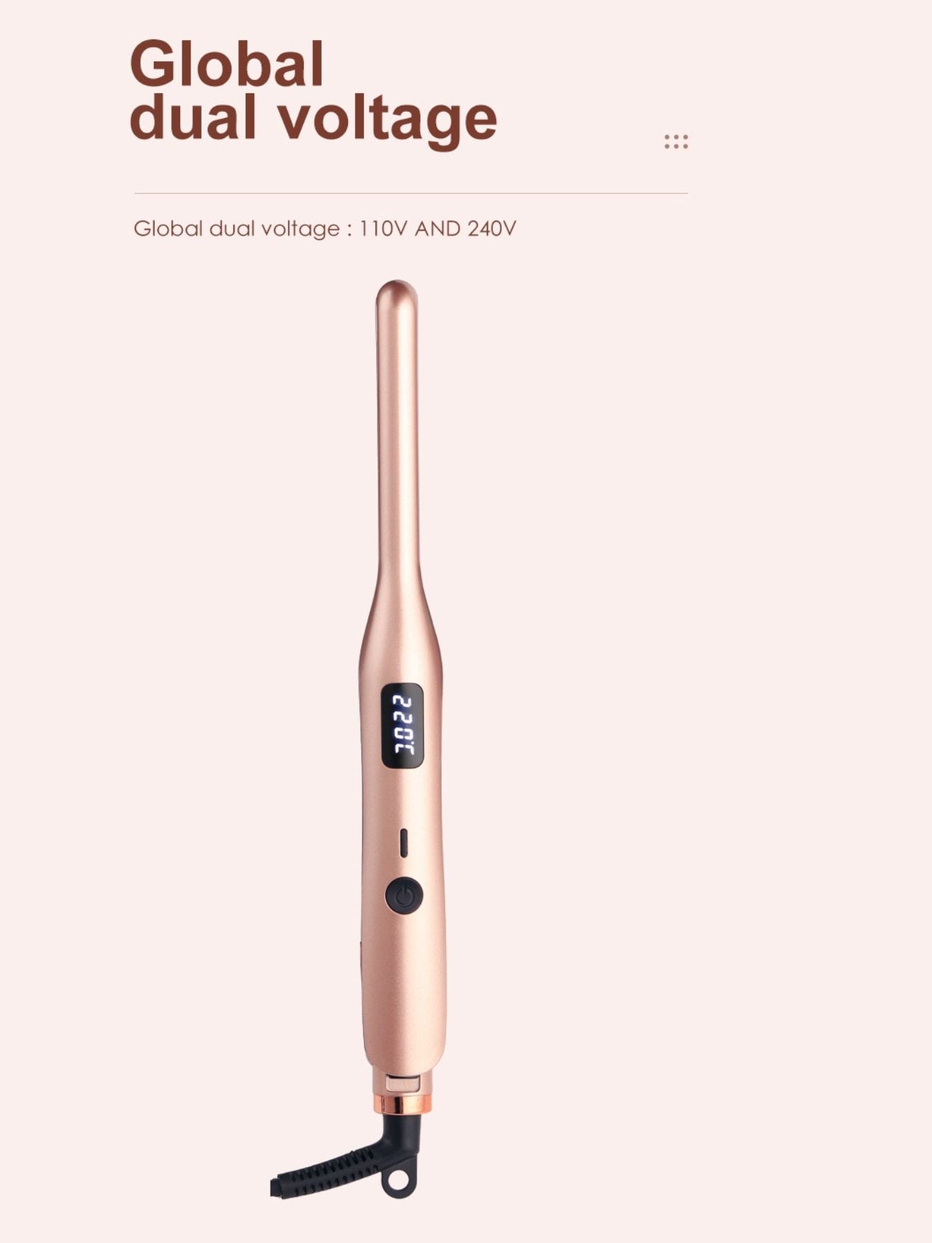 Black LED temperature adjustable straightener by Trendsi with European plug, featuring sleek design for versatile hair styling.