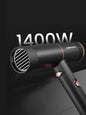 Black Trendsi household hair dryer with low noise design and European plug for efficient, quiet hair drying at home.