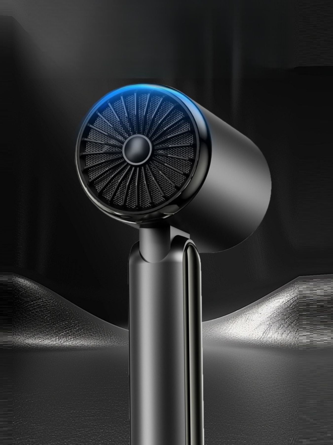 Black portable household hair dryer with negative ion technology and European plug by Trendsi, perfect for quick, gentle drying.