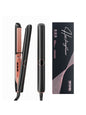 Black professional hair straightener by Trendsi with European plug, ceramic plates for sleek, straight hair styling.