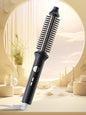 Black rotating heated straightening comb by Trendsi with European plug, designed for sleek, smooth hair styling.
