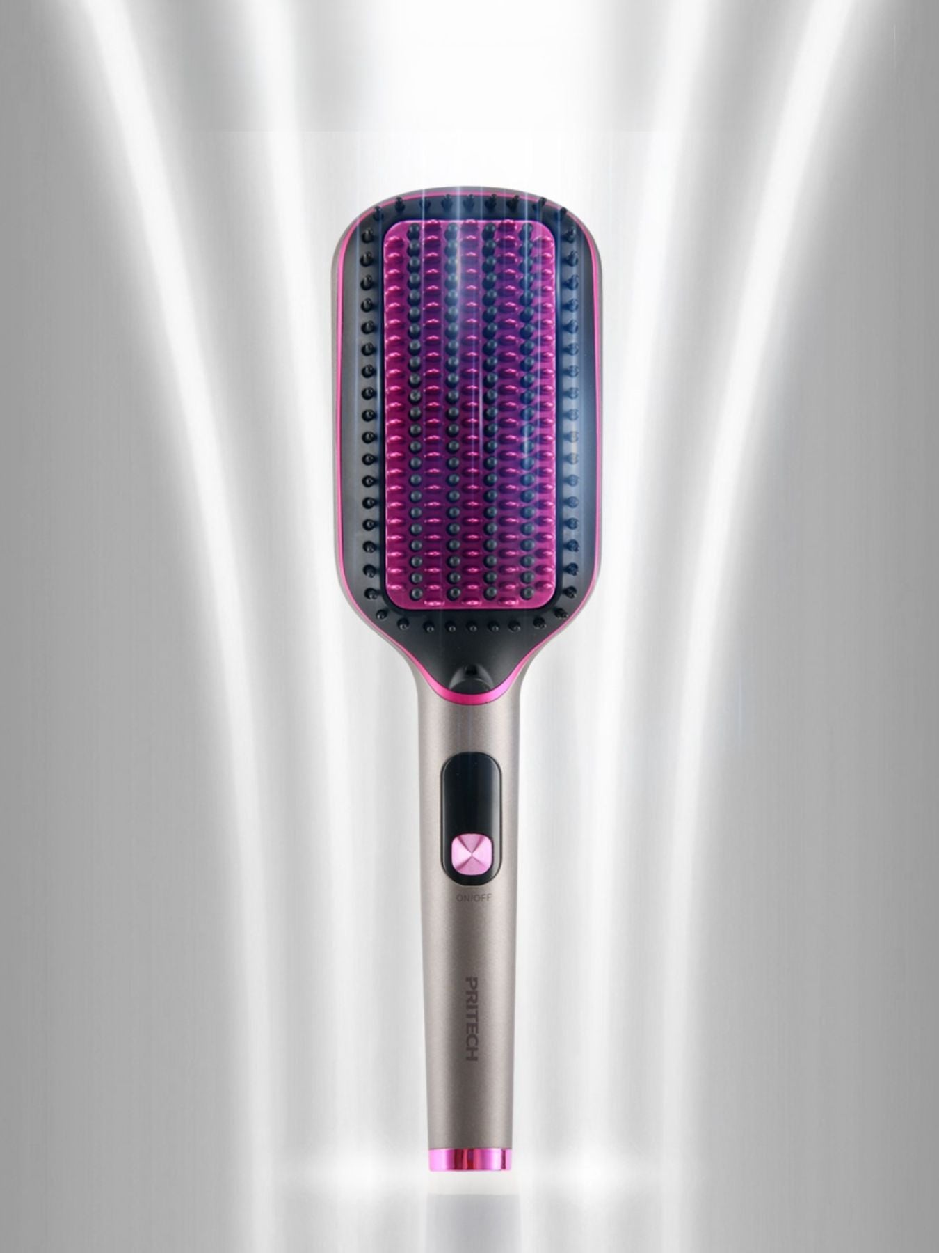 Black and gold Trendsi anti-scald straightening comb with fast heating and European plug, designed for safe hair styling.