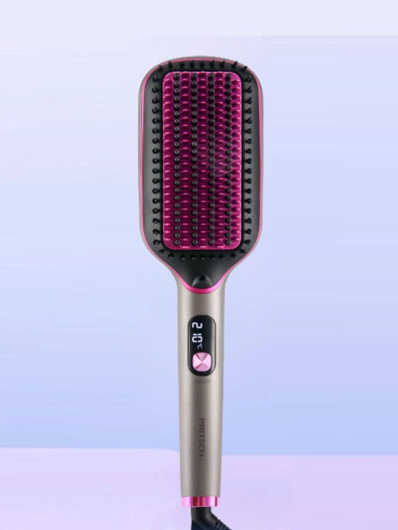 Trendsi black and gold fast heating anti-scald straightening comb with European plug, designed for safe, efficient hair styling.