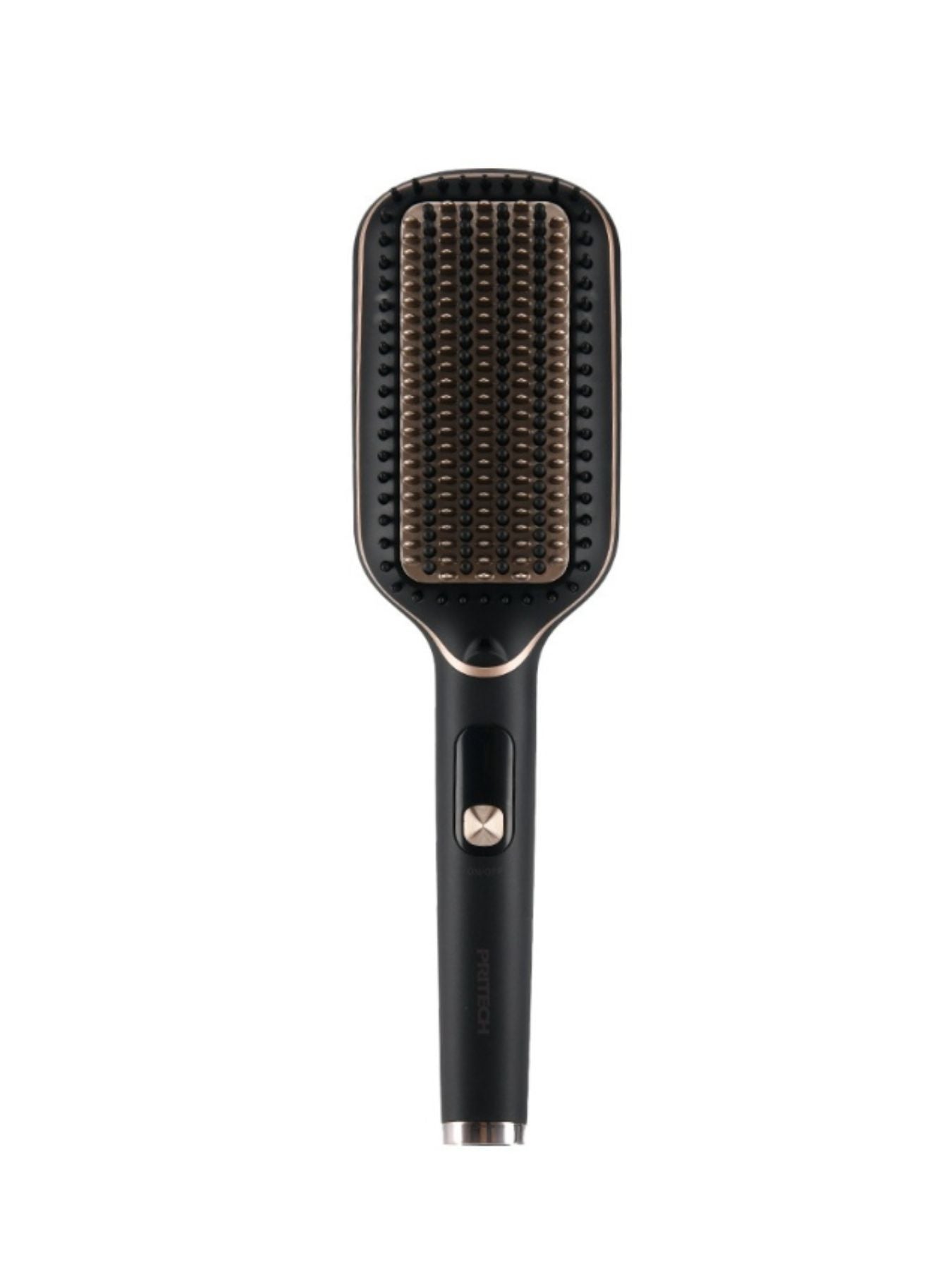 Trendsi black and gold anti-scald straightening comb with fast heating and European plug for safe hair styling.