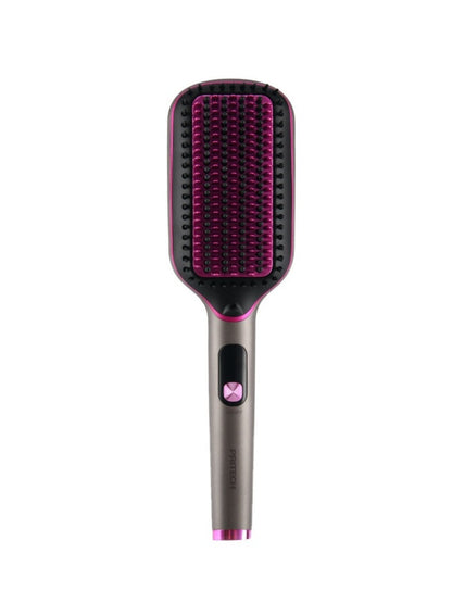 Black and gold Trendsi fast heating anti-scald straightening comb with European plug, designed for safe, quick hair styling.