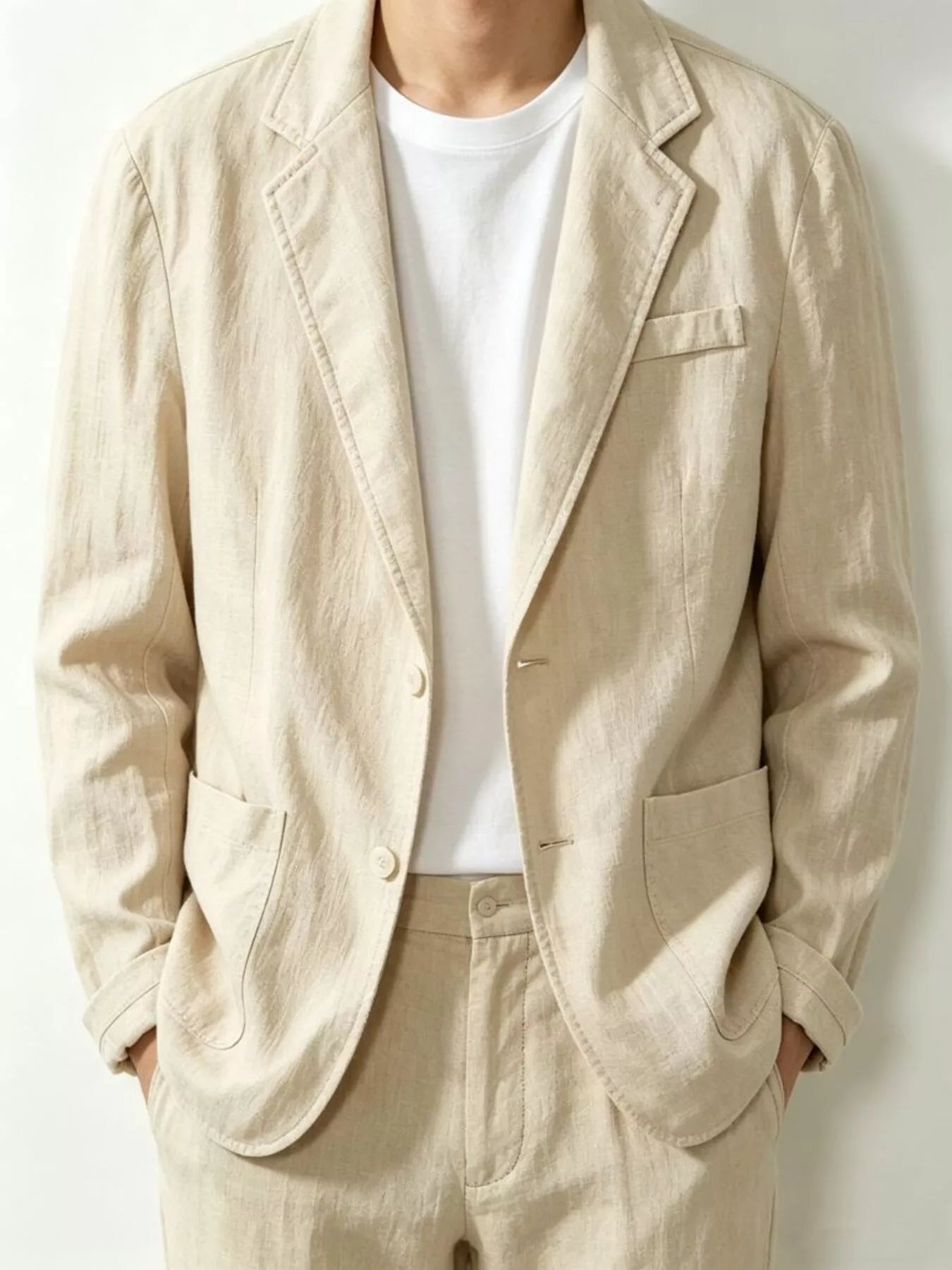 Men's black plus size button-up long sleeve blazer by Trendsi, tailored fit with lapel collar and front button closure.