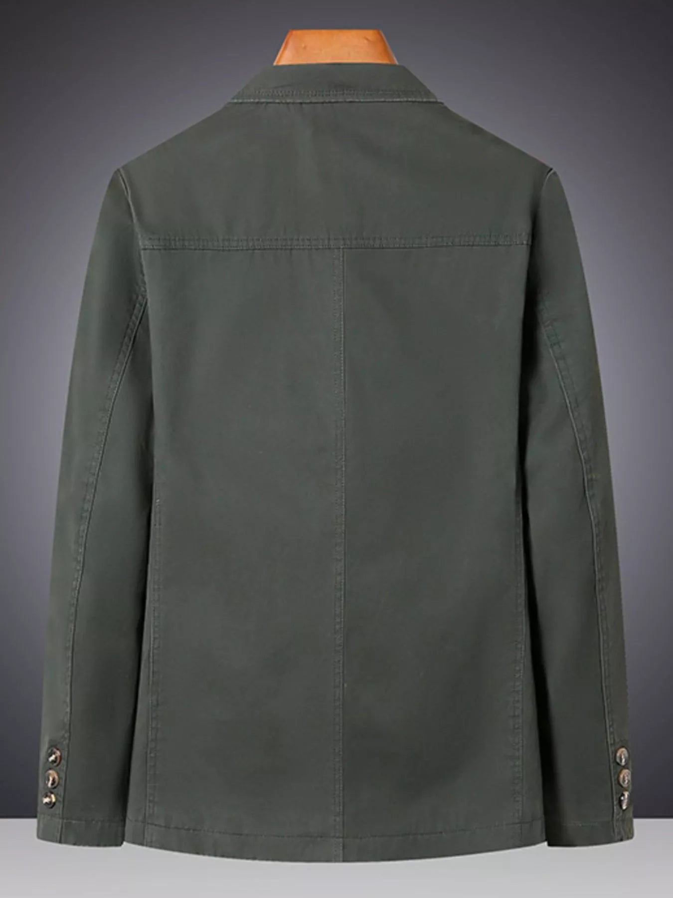Plus size men's black blazer with lapel collar and long sleeves, stylish and tailored by Trendsi