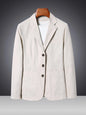 Men's plus size black blazer with lapel collar and long sleeves, stylish men's fashion blazer by Trendsi