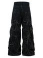 Men's black wide leg jeans from Trendsi featuring ruched detail, casual fit, and stylish design for a modern look.