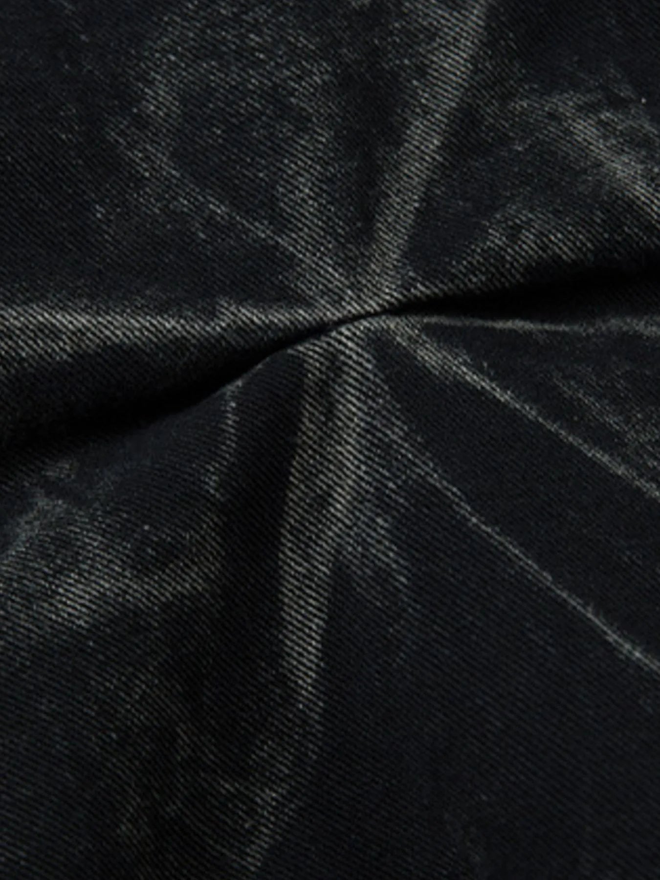 Men's black wide leg jeans by Trendsi with ruched detail, showing relaxed fit and stylish design.