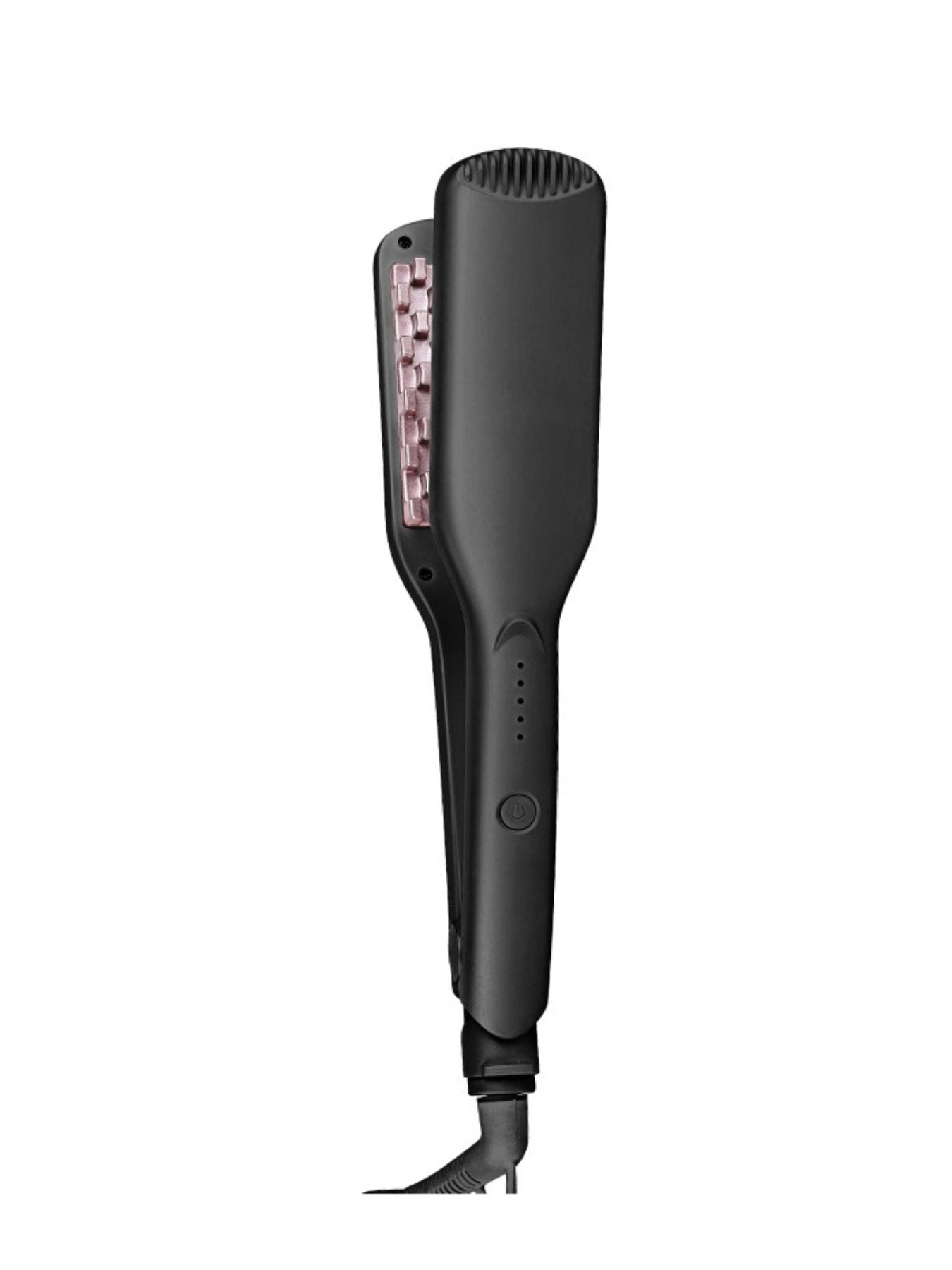 Black adjustable temperature hair straightener from Trendsi with North American plug and sleek design.