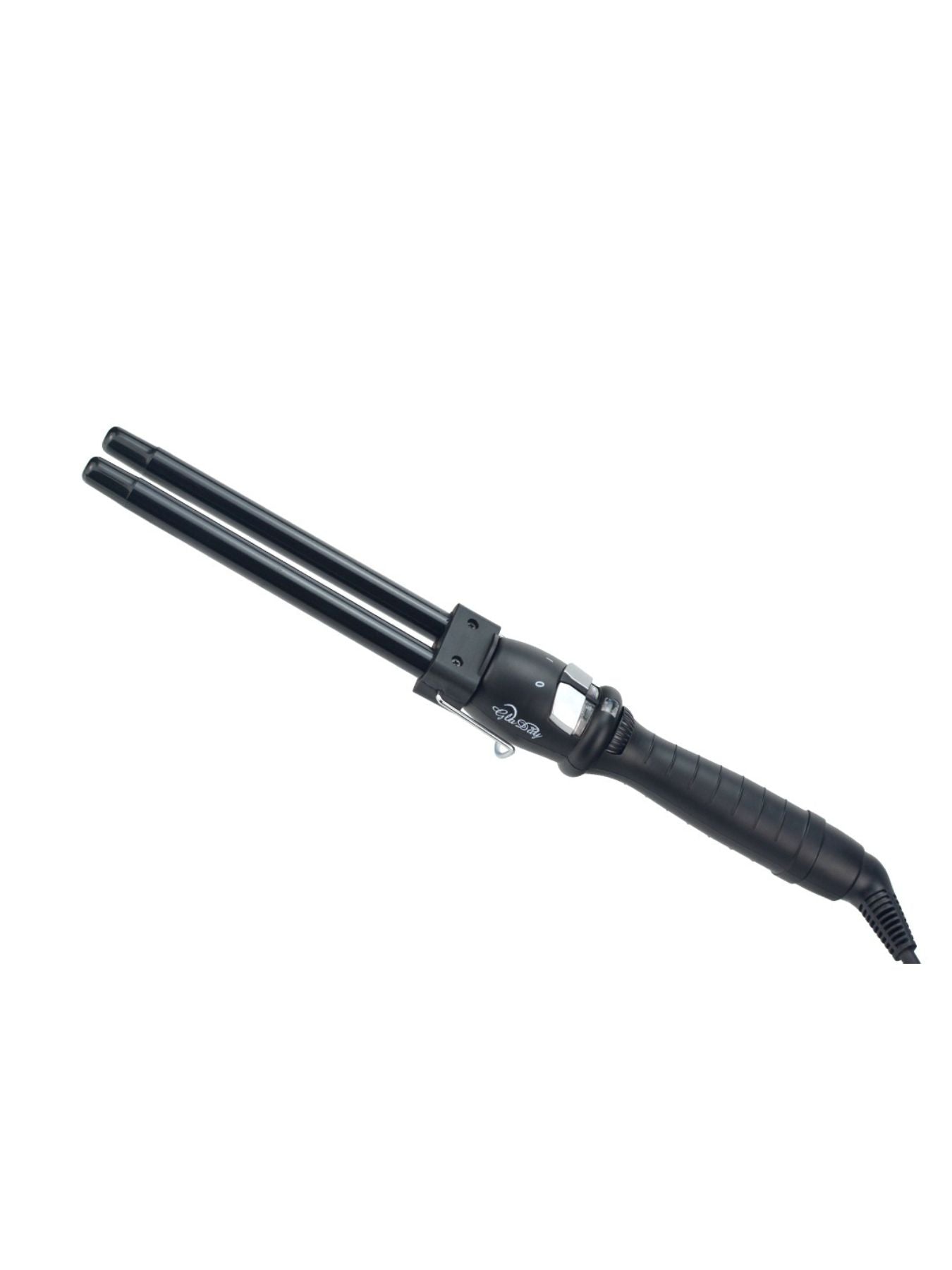 Black Trendsi fast heating curling iron with North American plug, featuring a sleek design and adjustable temperature settings.