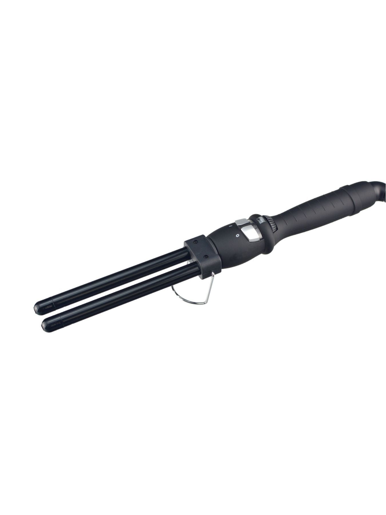 Black Trendsi fast heating curling iron with North American plug, showcasing its sleek design and professional styling features.