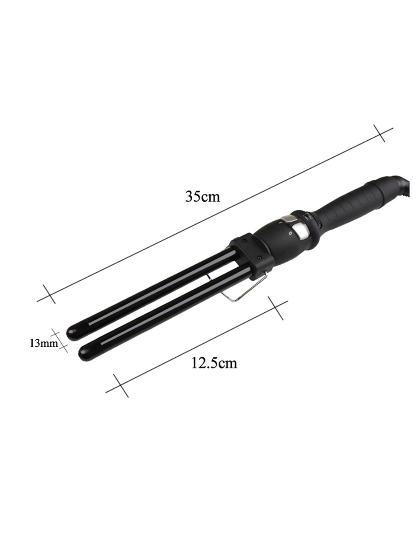 Black Trendsi fast heating curling iron with North American plug, showcasing a sleek design and adjustable temperature control.