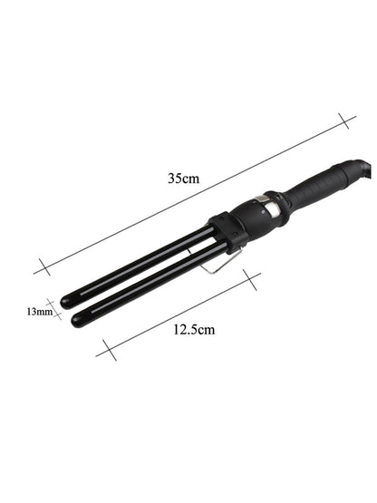 Black Trendsi fast heating curling iron with North American plug, showcasing a sleek design and adjustable temperature control.