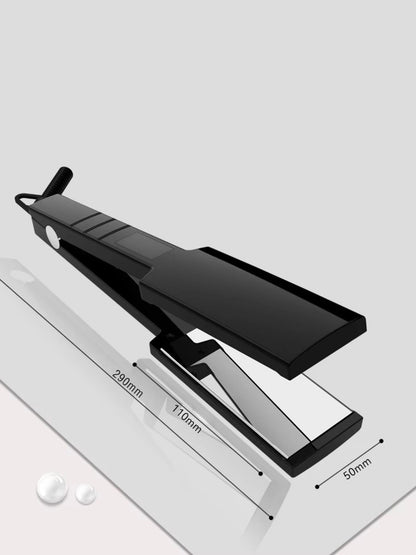 Black Trendsi fast heating hair straightener with North American plug, featuring sleek design and ceramic plates for smooth styling.