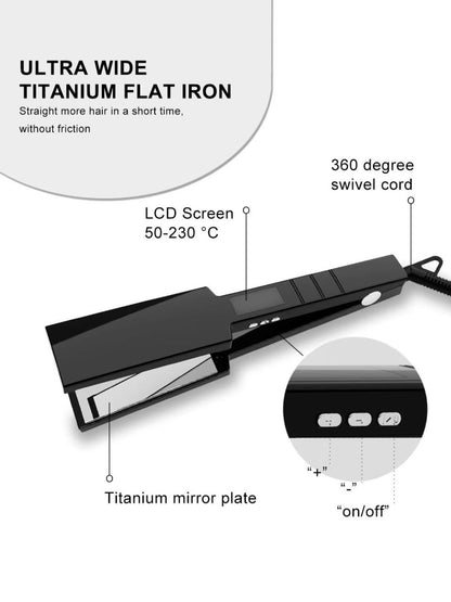 Black Trendsi fast heating hair straightener with North American plug, sleek design for quick styling and straightening.