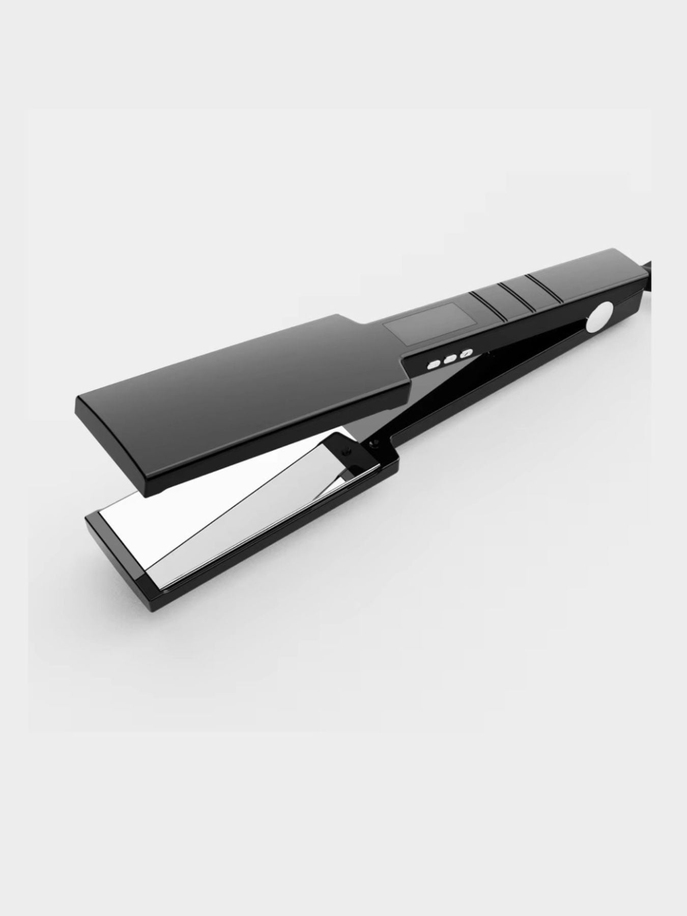 Black Trendsi fast heating hair straightener with North American plug, sleek design for quick styling.