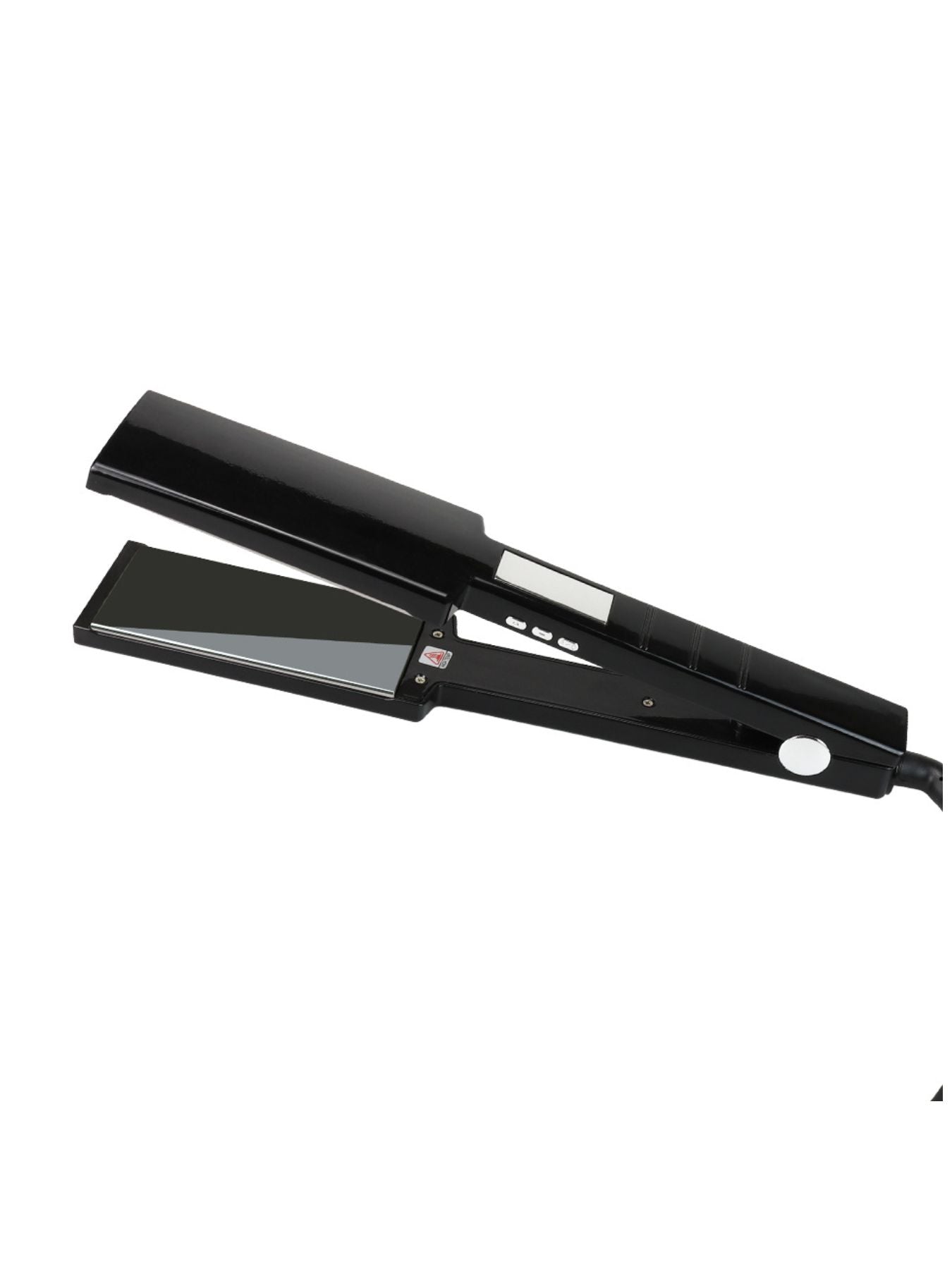 Black Trendsi fast heating hair straightener with North American plug, sleek design, and ceramic plates for smooth, straight hair.