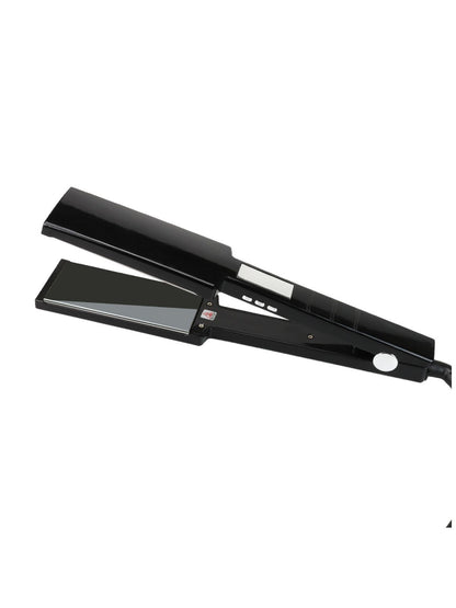 Black Trendsi fast heating hair straightener with North American plug, sleek design, and ceramic plates for smooth, straight hair.