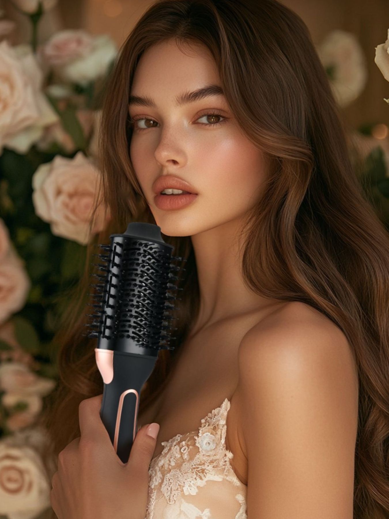 Black Trendsi Fast Heating Hot Air Brush with North American plug for quick styling and blow-drying.