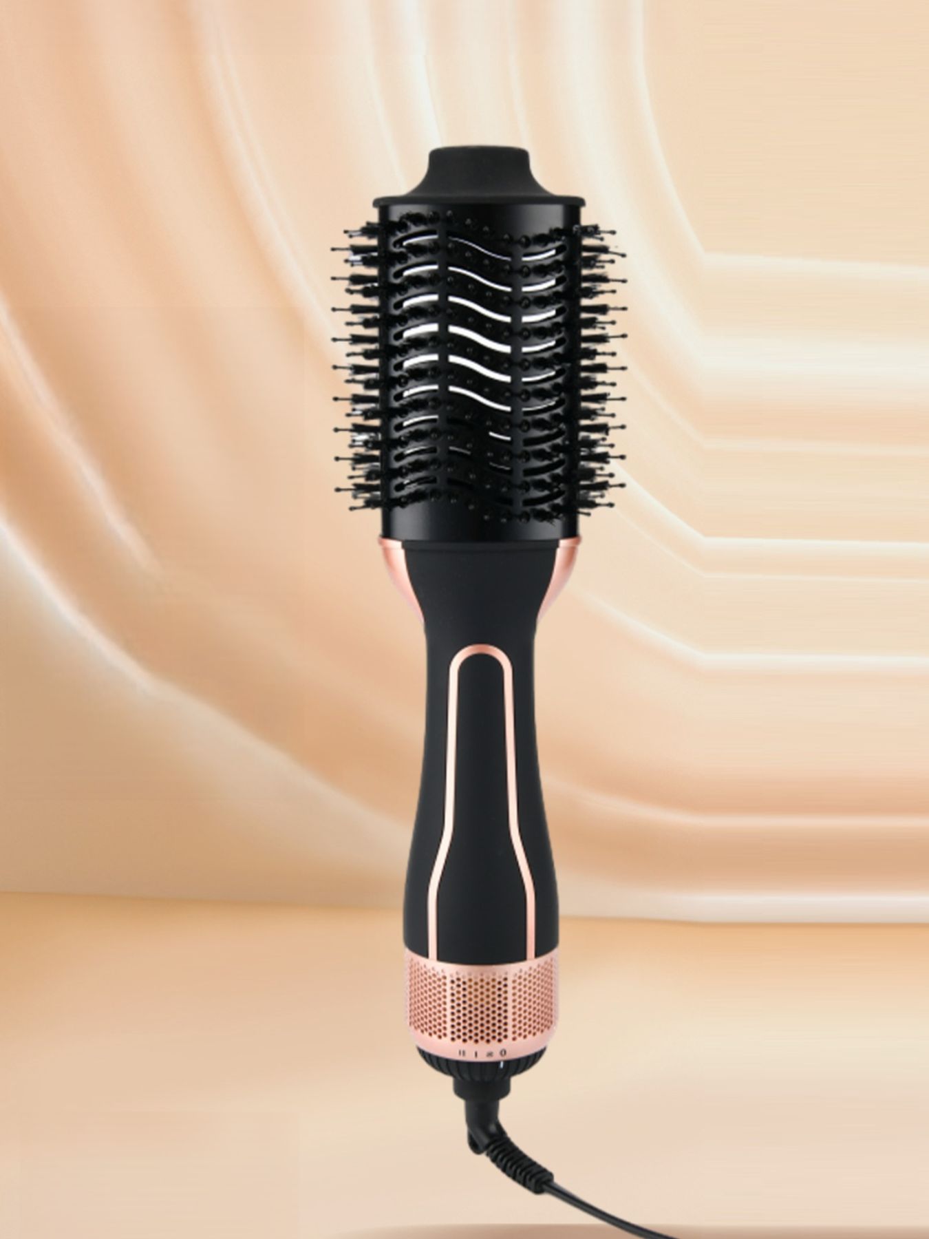 Black Trendsi fast heating hot air brush with North American plug, designed for quick styling and smooth hair drying.