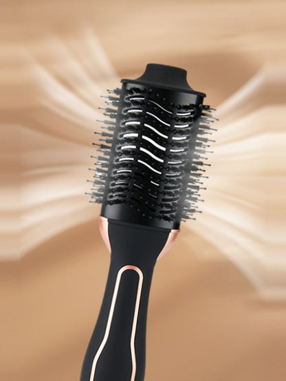 Black Trendsi hot air brush with North American plug, fast heating, versatile styling tool for smooth, shiny hair.
