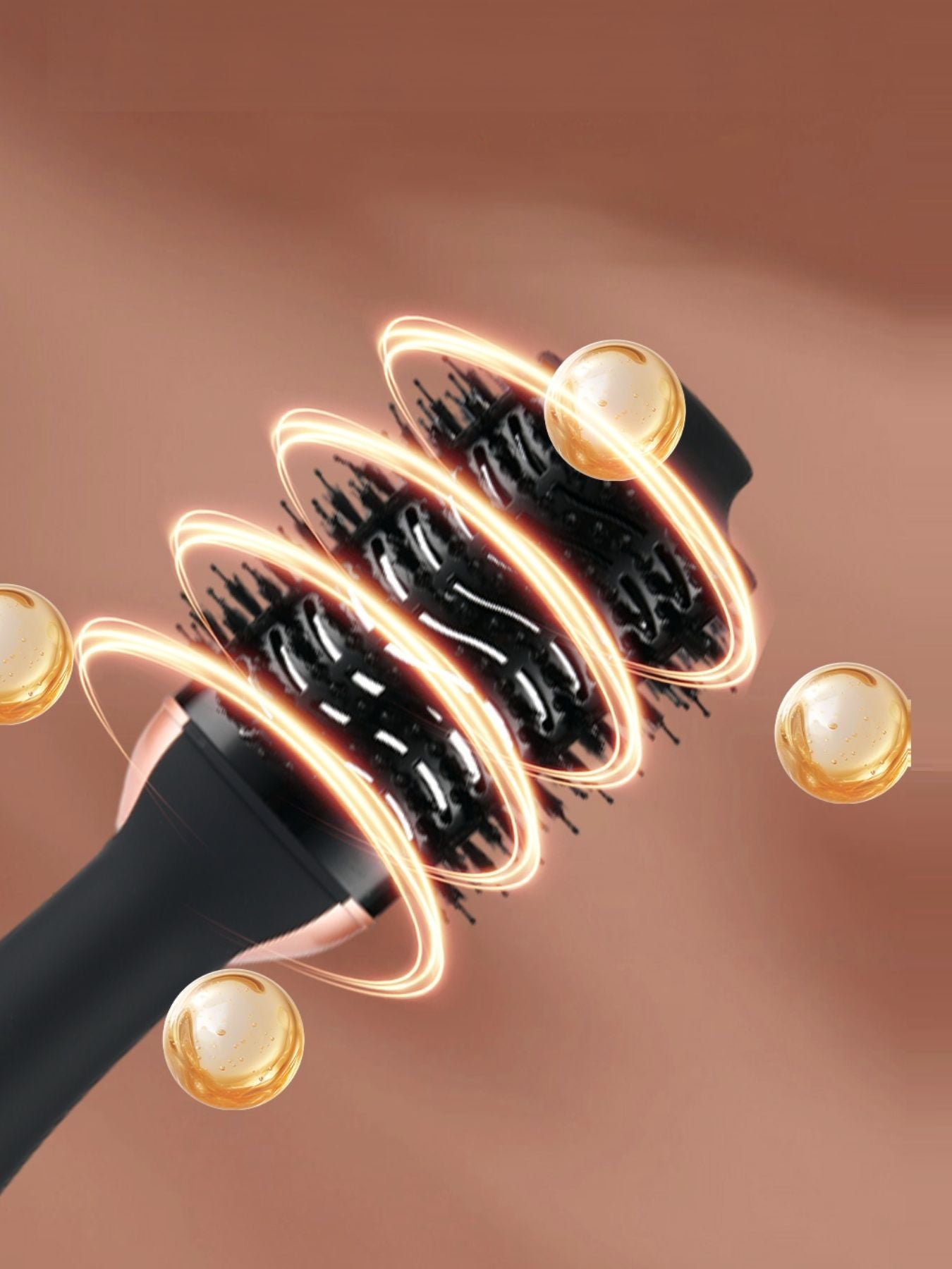 Black Trendsi hot air brush with North American plug, fast heating for quick styling and hair drying.