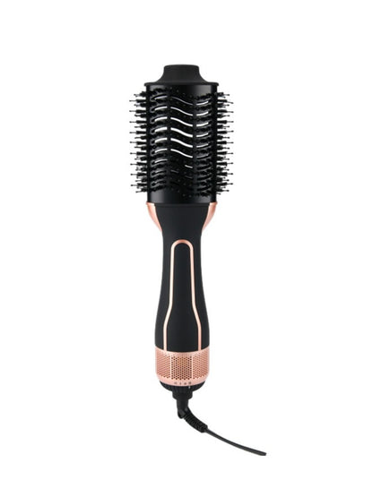 Black Trendsi fast heating hot air brush with North American plug, showcasing its ergonomic design and styling capabilities.